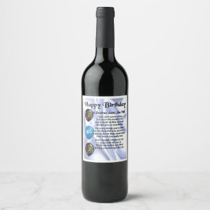 Hermano Poem Etiqueta de Botella de Vino Feliz Cum