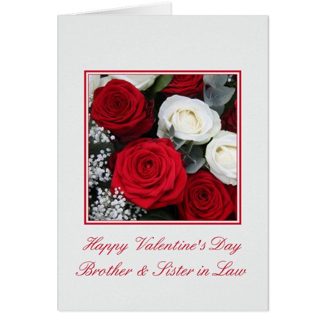 Hermano y Esposa Feliz Día de San Valentín Rosas (Frente)