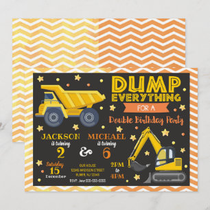 Hermanos de la Invitación de Cumpleaños de Constru