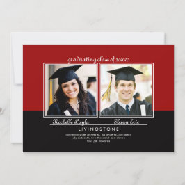 Hermanos Dos Invitaciones de Graduación de Foto