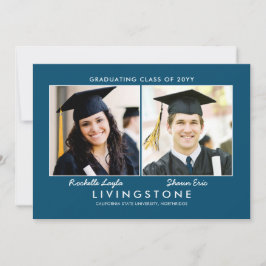 Hermanos Dos Invitaciones de Graduación de Foto