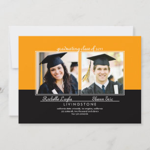 Hermanos Dos Invitaciones de Graduación de Foto