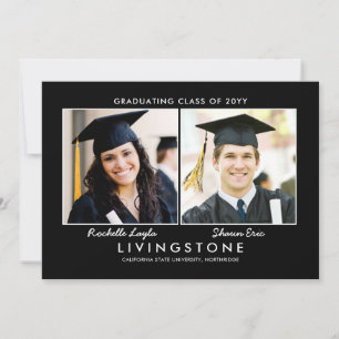 Hermanos Dos Invitaciones de Graduación de Foto