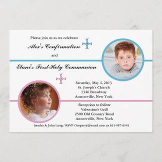 Hermanos Dos Invitaciones Religiosas Fotográficas