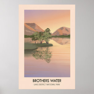 Hermanos Water Distrito del Lago Póster de Viaje