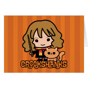 Hermione y Crookshanks de dibujos animados
