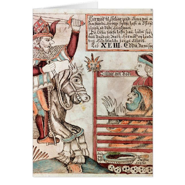 Hermod a horcajadas en Sleipnir (Frente)