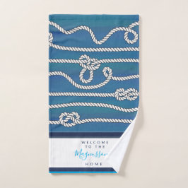 Hermosa acuarela azul nudos blancos personalizado