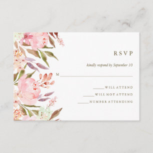 Hermosa acuarela Botánica Boda Floral RSVP