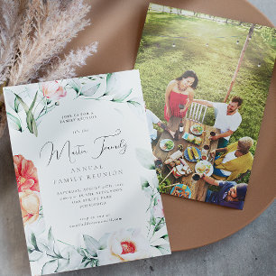 Hermosa acuarela, fotografía de reunión familiar