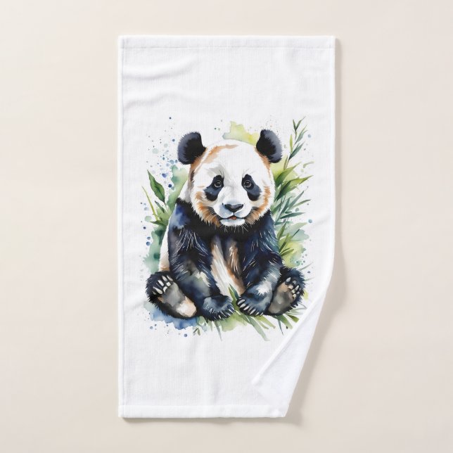 Hermosa acuarela Panda Bear (Toalla de mano)