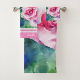 Hermosa acuarela rosa rosa rosa colección popular