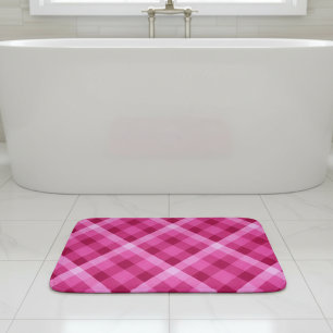 Hermosa Alfombra de Baño Pequeña Cuadrada Rosa Mag