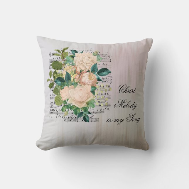 Hermosa almohada acuarela floral canción plegable (Anverso)