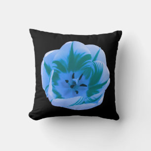 Hermosa almohada azul tulipán