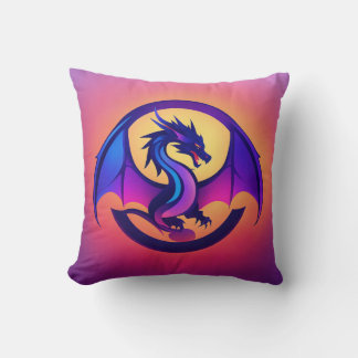 Hermosa almohada con diseño de dragón