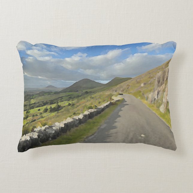 Hermosa almohada con paisaje irlandés. (Anverso)