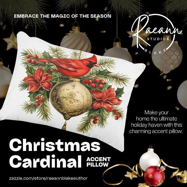 Hermosa Almohada de acento cardenal de Navidad (Subido por el creador)