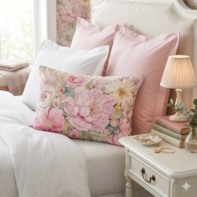 Hermosa almohada de acento de peonías rosadas (Subido por el creador)