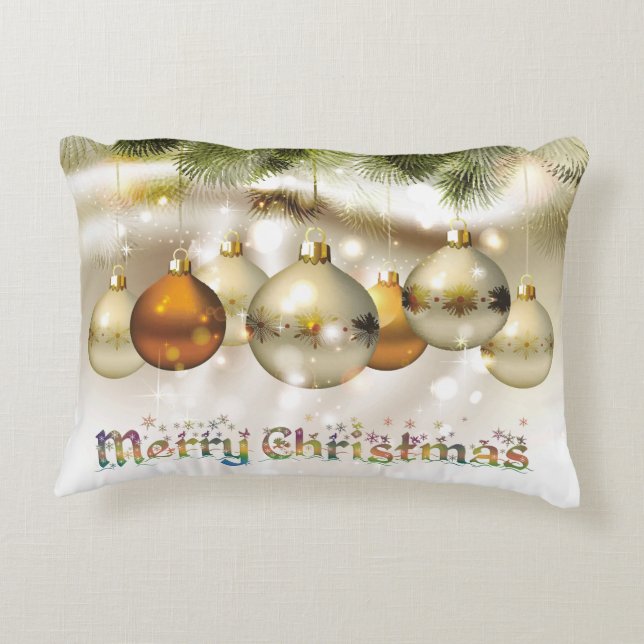 Hermosa almohada de adornos navideños (Reverso)