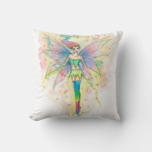 Hermosa almohada de arte de fantasía de hada de ar