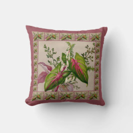 Hermosa almohada de arte floral victoriana