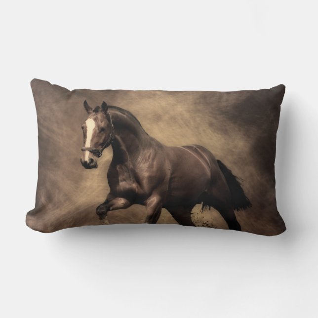 Hermosa almohada de caballo marrón (Anverso)