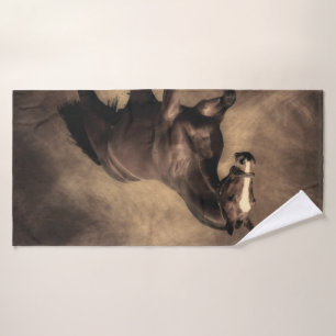 Hermosa almohada de caballo marrón