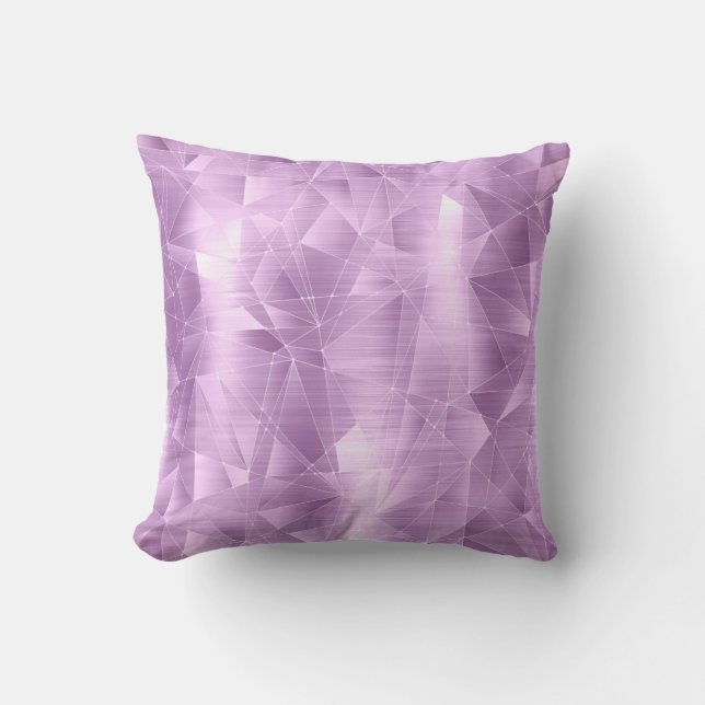 Hermosa almohada de diseño geométrico Lilac de luj (Anverso)