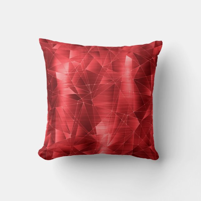Hermosa almohada de diseño geométrico rojo de lujo (Anverso)