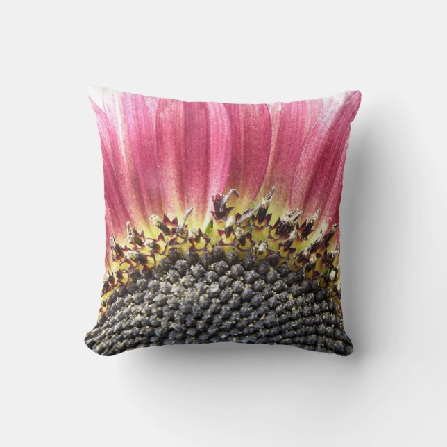 Hermosa almohada de girasol rosa (Anverso)
