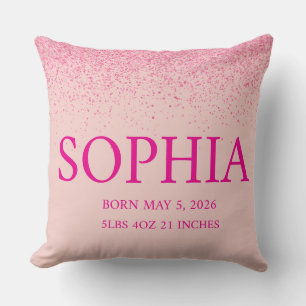 Hermosa Almohada de Glitter Rosa para el Estado de