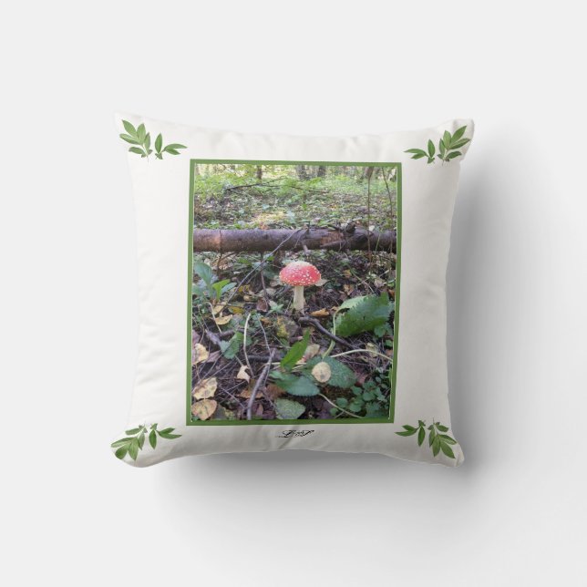 Hermosa almohada de lanzamiento de hongo de natura (Anverso)