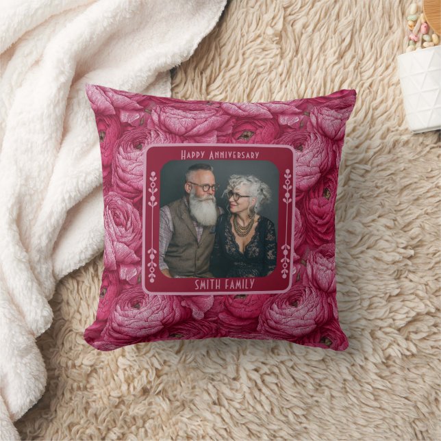 Hermosa almohada de matrimonio familiar  (Manta)