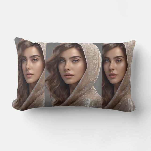 Hermosa almohada de mujer creada por IA (Anverso)