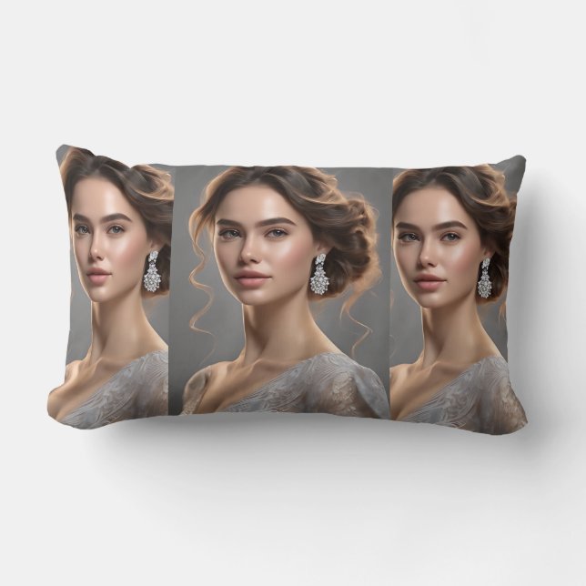 Hermosa almohada de mujer creada por IA (Anverso)