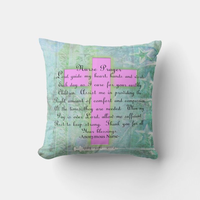 Hermosa Almohada de Oración de Enfermeras Cristian (Anverso)