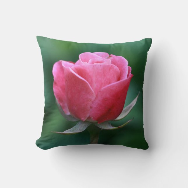 Hermosa Almohada de Tirar de Rosa Roja / Rosa Páli (Anverso)