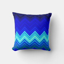 Hermosa almohada decorativa de Chevron azul