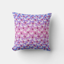 Hermosa almohada decorativa de mariposa rosa y bla