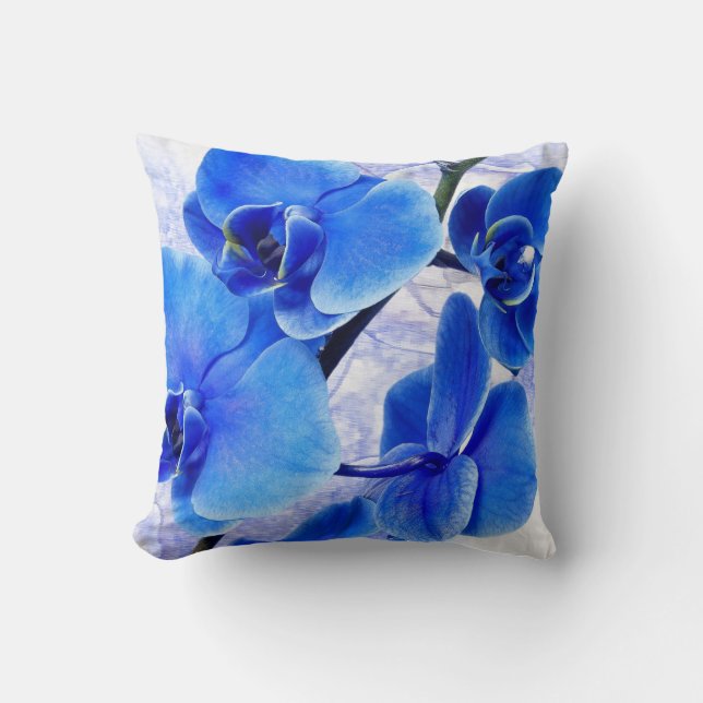 Hermosa almohada floral azul (Anverso)