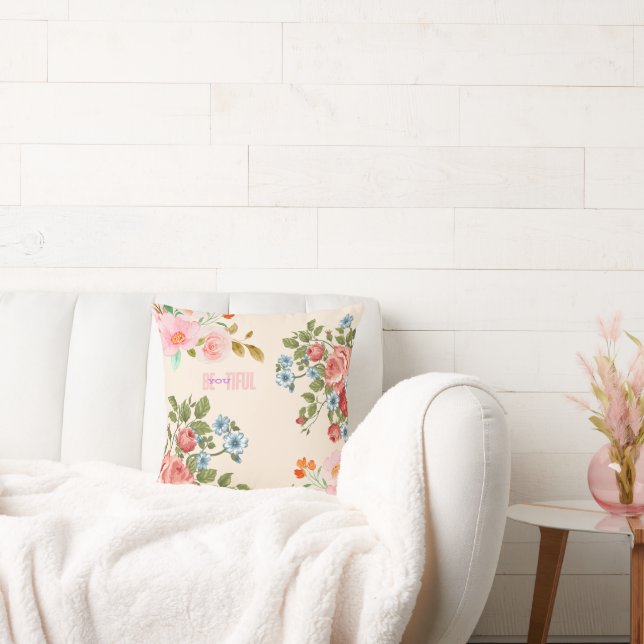 Hermosa almohada floral - Elegante decoración case (Sofá)