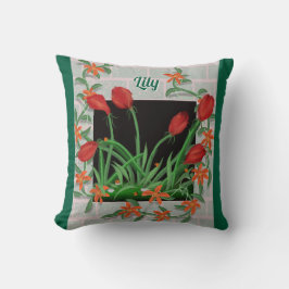 Hermosa almohada floral personalizada