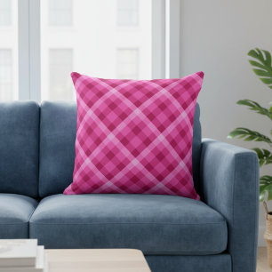 Hermosa Almohada Grande de Tirar Cuadrada de Plaid