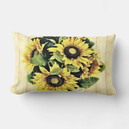 Hermosa almohada lumbar de girasol
