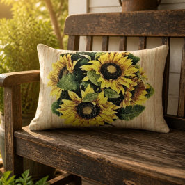 Hermosa Almohada Lumbar de Girasol