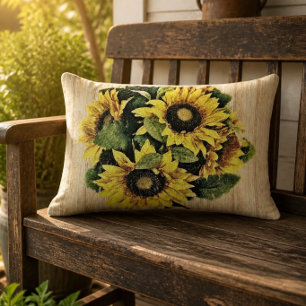 Hermosa Almohada Lumbar de Girasol