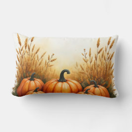 Hermosa Almohada Lumbar de Parche de Calabaza