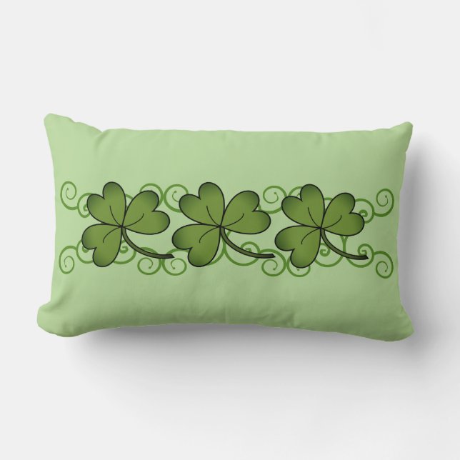 Hermosa almohada lumbar de Scroll & Shamrock (Anverso)