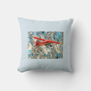 Hermosa almohada roja de avión
